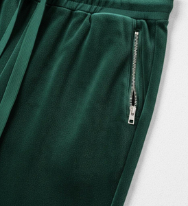 Conjunto Deportivo Ecológico para Mujer, Color Verde Oscuro, con Capucha, para Otoño, Manga Larga, Cierre con Cordón, Bolsillos Laterales, Color Sólido, Estilo Casual - Product Image 6