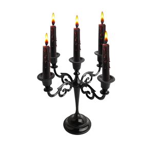 Candélabre moderne en aluminium noir mat à 3 bras, fait main, style industriel, centre de table pour mariages - Product Image 6
