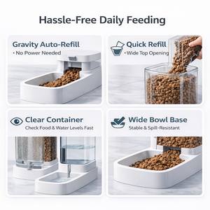 Comederos Portátiles Premium para Mascotas con Alimentación por Gravedad, 3.8L de Agua, 2.1KG de Alimentos, Dispensadores de 28.5cm de Altura, Diseño Moderno, Fácil de Limpiar, Tazón de Grado Alimenticio - Product Image 4