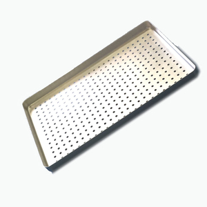 Plateau à instruments dentaires en aluminium perforé 280x180mm autoclavable - Plateaux à instruments autoclavables en aluminium doré de qualité supérieure - Product Image 3