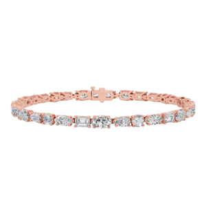 Pulsera de Diamantes Cultivados en Laboratorio con Corte Mixto, Certificada por IGI, de Lujo |   Joyería Fina de Diseño en Oro de 18K |   Regalo de Boda para Mujer Esposa - Product Image 1
