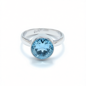 Blue <b>Quartz</b> Moissanite <b>Ring</b> (3.1 Grams) - Product Image 2
