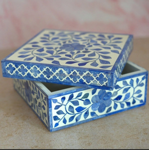 Cajas de Regalo Versátiles, Pulimentadas y Duraderas con Incrustaciones de Hueso y Relleno de Resina, Varios Tamaños, Elegantes para Guardar Recuerdos, Joyas y Objetos Preciosos - Product Image 2