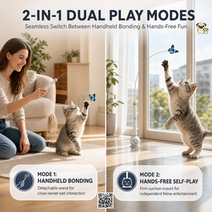 Jouets interactifs détachables pour chats, baguette électrique avec papillon qui bat des ailes, bâton de chatouillage pour chatons, pour chats d'intérieur, OEM - Product Image 1