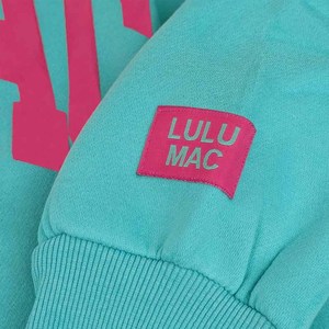 เสื้อสเวตเชิ้ตคอกลมทรงโอเวอร์ไซส์ Lulu Mac Custom Heavyweight พร้อมงานพิมพ์ลายพรีเมียม ปักอักษรแบบ Applique สไตล์สตรีทแวร์สำหรับฤดูหนาว ชุด 2 ชิ้น - Product Image 3