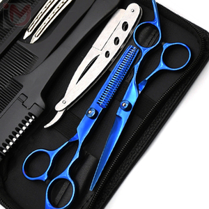 Professional Hair Styling Tools <b>Set</b> with Blue Scissors Comb Clipper Stainless Steel <b>Barber</b> Kit for Salon Home Use - Product Image 3