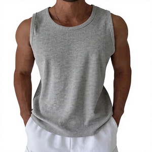 Men's Yellow Sleeveless Tank Top O-Neck Solid Color Casual Breathable Quick Dry Knitted 100% Cotton Athletic Wear - Product Image 1