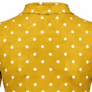 <b>Gold</b> Polka Dot Women Mock Neck Short Sleeve T <b>Shirt</b> Slim Fit Casual Printed Stretch Top Fashion Summer Clothing Wholesale Custom - Product Image 4