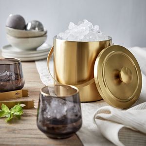 Seau à glace en laiton de qualité supérieure avec couvercle et pince, ensemble complet pour refroidir le vin et le champagne, solution élégante pour recevoir - Product Image 1