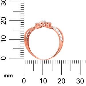 Beautiful Spherical Stunner Diamond Ring Rose Gold Diamond <b>Cluster</b> Ring 14K with Swirl Design Elegant Diamond Flower Ring - Product Image 6