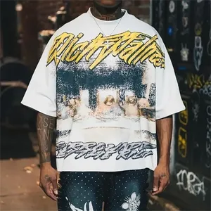 T-shirt graphique de haute qualité pour homme, vêtement décontracté, t-shirt imprimé pour homme, coton premium, logo personnalisé, impression sérigraphique, streetwear, coupe ample - Product Image 2