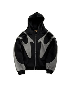 Venta al por mayor personalizado 100% algodón polar sudadera hombres gota hombro con capucha pulóver bordado Puff estampado sólido invierno Casual - Product Image 3