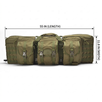 Étui tactique pour fusil long de 55 pouces, sac à dos pour fusil, sac de rangement de grande capacité avec 3 pochettes Molle pour la chasse