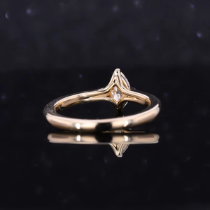 Anillo de Boda CONCEPTION de Plata 925 con Moissanita Corte Marquesa en Oro Blanco/Amarillo/Rosa de 10k/14k/18k para Mujer - Product Image 5