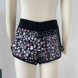 Women Floral <b>Patchwork</b> Shorts Mid Waist Elastic Breathable Casual With Pockets Printed Knitted Spandex Polyester - Product Image 4