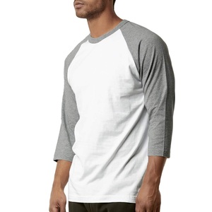 Fashion Men O Neck Raglan T Shirts Contrast Color Pullover Baseball Tops Custom Logo Casual Daily Wear Wholesale <b>Tshirts</b> for Men - Product Image 1