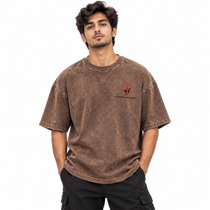 T-shirts oversize en coton premium délavé pour homme, style urbain et streetwear quotidien - Product Image 5
