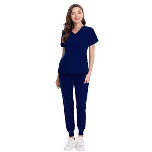 Tenues Médicales Personnalisées en Gros pour Infirmières – Ensemble Noir Extensible pour Infirmières et Médecins – Uniformes en Tissu Polyester/Rayonne pour Hôpitaux - Product Image 6