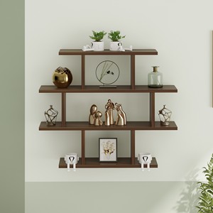 Nuevo Librero de Pared Senara de 4 Niveles, Diseño de Madera de Ingeniería, Organizador de Libros y Archivador para Decoración - Product Image 5