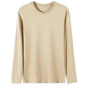 Camiseta de Manga Larga para Hombre, Talla Grande, 100% Algodón, Cuello Redondo, Corte Holgado, Color Sólido, Estampada, con Logotipo Personalizado en la Parte Delantera - Product Image 3