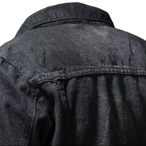Men Vintage Black Cotton Denim <b>Jacket</b> Motorcycle Streetwear Hip Hop Slim Fit Casual Jeans Coat Outerwear Denim <b>Jackets</b> & Coats - Product Image 5