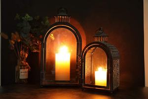 Set of 2 Antique Grey Moroccan Lanterns Customizable for Wedding and Home Decoration Top Seller <b>on</b> Amazon - Product Image 3