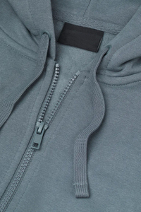 เสื้อฮู้ดซิปผู้ชายไซส์สั่งทำพิเศษ ผ้าฝ้ายกันลม พิมพ์ลายตัวอักษรแบบนูน สปอร์ตแวร์ทรงหลวม สไตล์ฮิปฮอป - Product Image 4