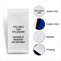 Étiquettes de composition en tissu satiné imprimé sur mesure, étiquettes d'entretien pour vêtements et habillement
