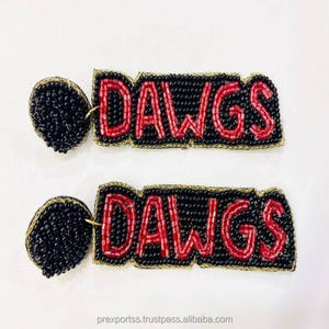 Boucles d'oreilles pendantes en forme de patte de tigre, style bohème, bleu et blanc, bijoux fantaisie, cadeau pour le jour du match, perles de rocaille faites à la main - Product Image 5