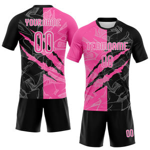 Personnalisez votre maillot de volley-ball rose et noir en sublimation pour hommes, ensemble uniforme d'équipe pour jeunes, anti-transpiration, OEM - Product Image 1