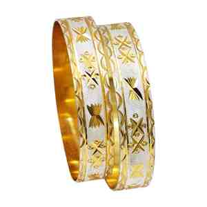 Wholesale Two Tone Plated Traditional South African CNC Brass Bangles 15MM Women's Wedding - Product Image 2