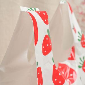 Sacs de courses personnalisés en plastique PE, sacs fourre-tout transparents pour l'épicerie, emballages recyclables pour supermarchés et produits frais - Product Image 2