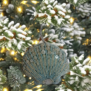 Broderie Zari perlée de haute qualité, multicolore, faite à la main, de toutes formes, au design attrayant, pour mur de Noël, fabriquée en Inde - Product Image 1