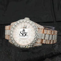 Montre de luxe en acier inoxydable et moissanite, directement de l'usine, idéale pour les cadeaux de fiançailles, les cadeaux d'entreprise et les passionnés de mode