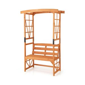 Arco da Giardino Multifunzionale 2-in-1 con Panchina, 39FT X 15.5FT, Capacità 660 Libbre, in Legno di Abete e Acciaio con Rivestimento Resistente alle Intemperie, per Parchi - Product Image 3