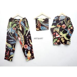 Conjunto de Pijama de Algodón 100% con Estampado Animal al por Mayor, Manga Larga, Ropa de Estar por Casa, Ropa de Dormir de Verano, Cintura Elástica de Talle Alto - Product Image 1