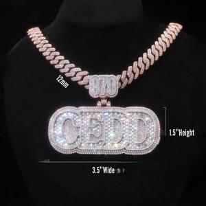 Men Charms Jewelry Iced Out Custom Hip Hop Pendant Lab Diamond 925 Sterling Silver VVS Moissanite Name Letter Initial Pendant - Product Image 1