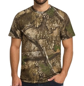 เสื้อยืดลายพราง Real Tree สำหรับผู้ชาย ระบายอากาศได้ดี เหมาะสำหรับเดินป่า ล่าสัตว์ ท่องเที่ยวกลางแจ้ง ลายพรางแบบ Bottomland พร้อมโลโก้แบบกำหนดเอง - Product Image 1