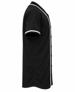 Maillot de baseball noir pour hommes, uniforme de softball à manches courtes, col en V, 100% Polyester, séchage rapide, nom et numéros d'équipe personnalisés - Product Image 3