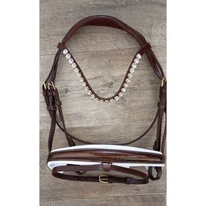 บังเหียนม้าหนังแท้สำหรับขี่ม้าโลโก้ออกแบบได้ตามต้องการผลิตภัณฑ์ขี่ม้าแบบตะวันตกที่มีความทนทาน - Product Image 1