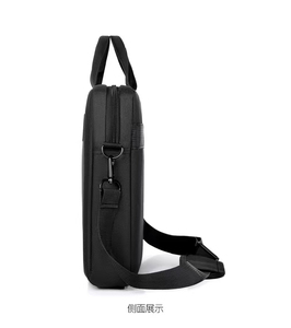 Large Neoprene Crossbody <b>Laptop</b> Messenger Bag With Zipper Closure For Business Use All Seasons Black - Product Image 2