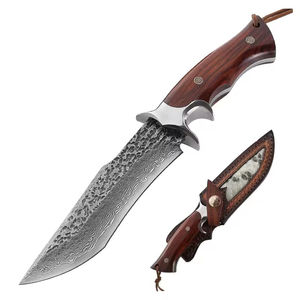 Cuchillo de Acero de Damasco Hecho a Mano de Alta Calidad, Hoja Fija, Mango de Madera, para Supervivencia al Aire Libre, Camping, Regalo - Product Image 4