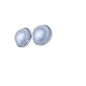 Pendientes de Perlas de Agua Dulce Grandes de 10-12 mm, Estilo Clásico Simple y Versátil, Plata de Ley, Elegantes - Product Image 5