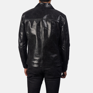 Fall Winter <b>Men</b> <b>Leather</b> <b>Jacket</b> Best Quality Biker Style Full Zip up Stand Collar Streetwear Coat Genuine <b>jacket</b> for <b>men</b> - Product Image 3