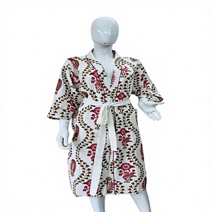 Serviette de bain en coton imprimée à la main, douce, absorbante, motif floral, écologique, pour la maison, l'hôtel, le spa - Product Image 1