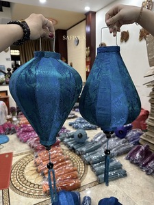 Lanterne en bambou artisanale du Vietnam, en satin, pour restaurant, fête, décoration de mariage, à suspendre, avec housse en tissu de soie DIY, colorée, vente en gros, exportation - Product Image 4