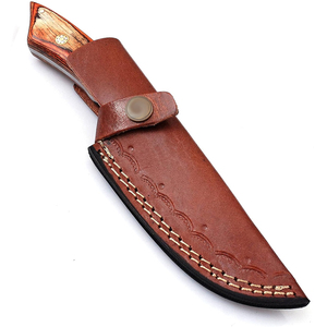 Couteau de chasse à lame fixe en acier Damas avec étui en cuir, couteau de chasse en acier Damas fait main sur mesure - Product Image 4
