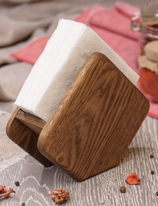 Support à serviettes en bois naturel au design tendance, boîte à mouchoirs personnalisée pour hôtel, cuisine, salon et autres - Matériau en bois - Product Image 1