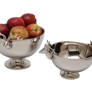 ชุดชามผลไม้ทองเหลืองกลม2ชิ้นสำหรับบ้านโรงแรมร้านอาหารชามอาหารสีเงินและขนมขบเคี้ยวชามเสิร์ฟอุปกรณ์สำหรับโรงแรม - Product Image 1