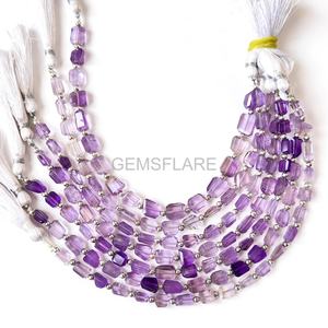 Natural Purple Amethyst Faceted Tumble Gemstone Beads Wholesale Amethyst Loose Nuggets Beads 5x7-6x8MM 8 Inch For Jewelry Making - Product Image 1